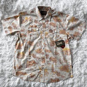 NWT Howler Bros H Bar B quick dry snapshirt w/desert coyotes, snakes L